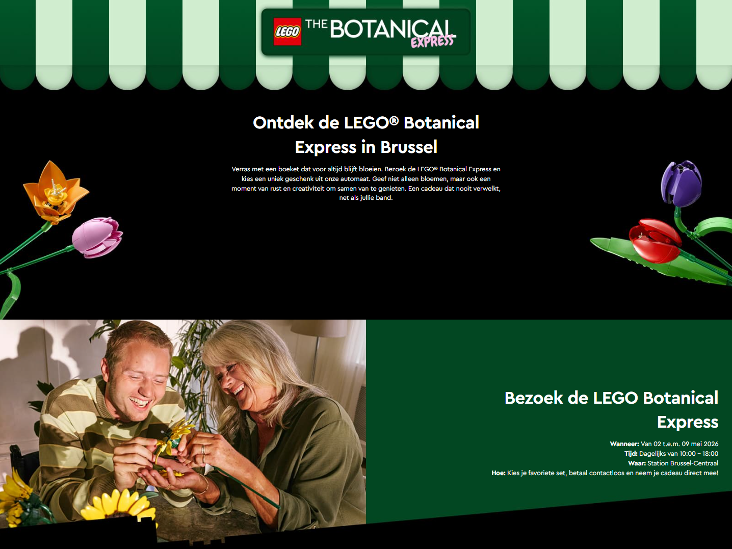 botanical beligum pop-up event section